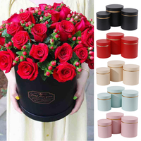3 Buah/Set Kotak Bunga Bulat Kotak Bunga Portabel Ember Penyimpanan Hadiah Pesta Mawar Pernikahan Kemasan Dekorasi Hari Valentine