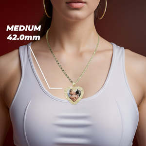 Collier avec pendentif en forme de cœur en cuivre plaqué or 14 carats, étanche, cadre photo, pendentif commémoratif, bijoux cadeau - Product Image 5