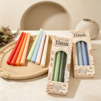 Ensemble de bougies coniques colorées macaron, 4 bougies longues en paraffine sans fumée, pour Thanksgiving, Pâques, Diwali, mariages, décoration de la maison