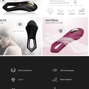 Herren Silikon Wasserdichter Vibrations-Doppel-Penisring G-Punkt-Stimulator Verzögerungsring für Sexuelle Ausdauer Erotikprodukte Großhandel - Product Image 4