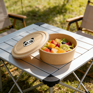 Ciotola in Carta Kraft per Asporto con Logo Personalizzato Stampato Vendita Calda Microondabile per Zuppa e Insalata con Coperchio - Product Image 3