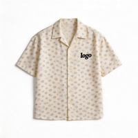 Chemise Hawaïenne pour Homme de Haute Qualité, Motif Palmiers, Manches Courtes, Idéale pour l'Été et la Plage
