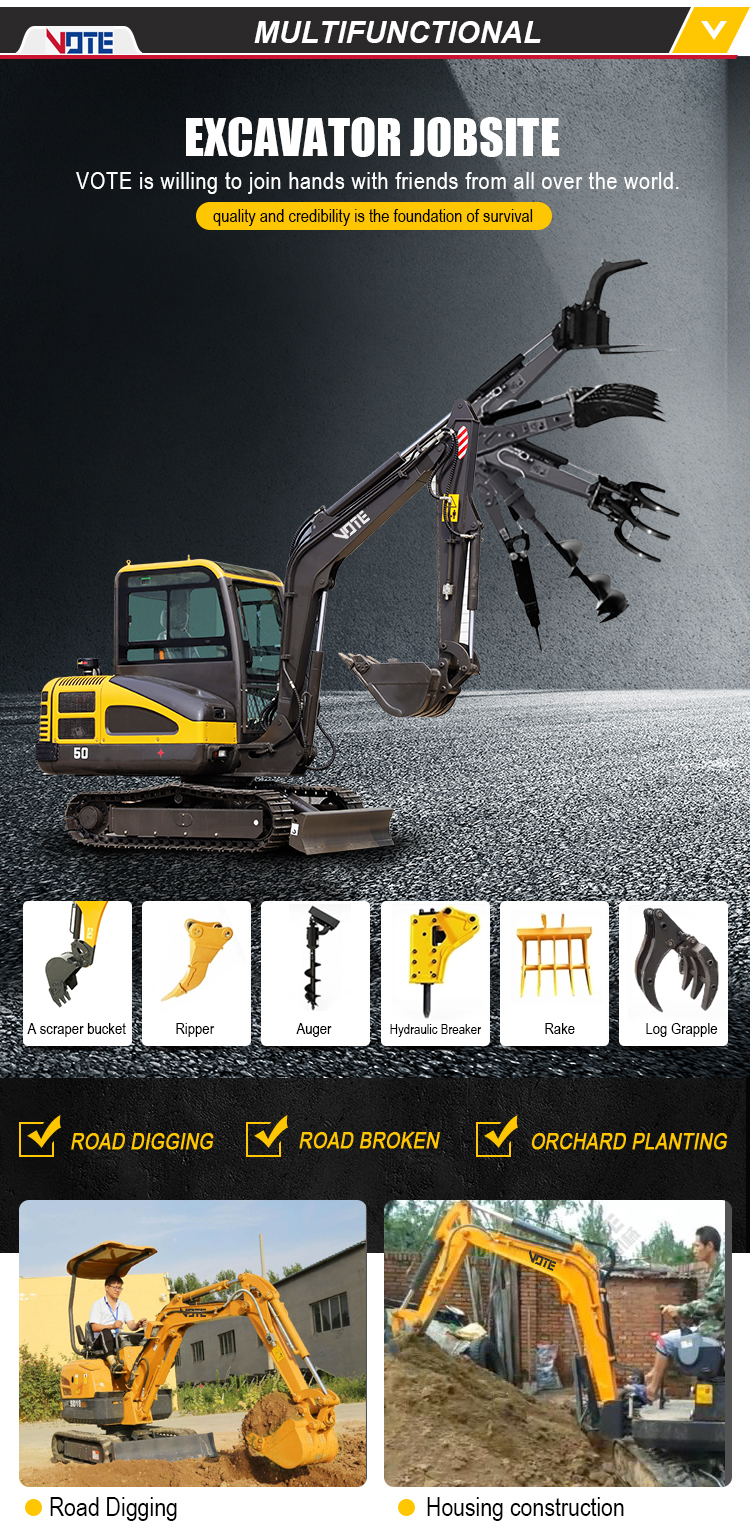 Mini excavator 5 ton mini digger high quality produced digger China excavators 5 ton approved by CE certificate