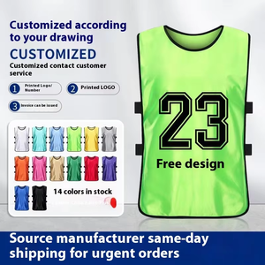 Vente en gros de gilet de football publicitaire avec numéro personnalisable détachements anti-vêtements vêtements d'entraînement de confrontation des joueurs - Product Image 3