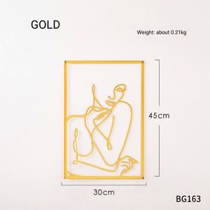 Wall Decor Interior Bedroom Living Room <b>Frame</b> Art Hanging Metal Modern Gold Luxury Decorative Home Wall Decor - Product Image 6