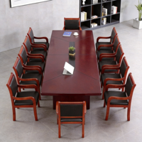Table de conférence professionnelle en placage massif – Grande table de réunion moderne et écologique pour salles de conseil et zones de réception
