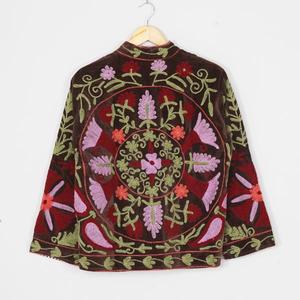 Designer <b>Women</b> <b>Velvet</b> Suzani <b>Jacket</b> Premium Handmade Embroidery Ethnic Boho Vintage Floral Outerwear Boutique Fashion Wholesale - Product Image 4