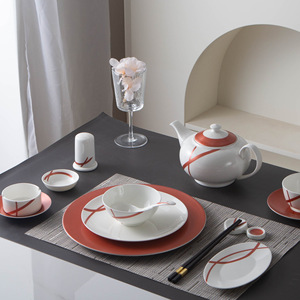 Dinnerware Porcelain Tableware Nordic Crockery Restaurant Hotel Gold Rim Luxury Plate Sets Wholesale White <b>Ceramic</b> Dinner Sets - Product Image 4