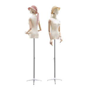 Mannequin <span class=keywords><strong>Buste</strong></span> <span class=keywords><strong>Femme</strong></span> Adulte Grande Taille sur Pied, Tête Porte-Perruque <span class=keywords><strong>avec</strong></span> <span class=keywords><strong>Buste</strong></span> Couleur Bois pour Vitrine - Product Image 2