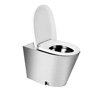 Diseño de agrietamiento anticongelante resistente al vandalismo promocional <span class=keywords><strong>Wc</strong></span> público Inodoro de una pieza Tipo de piso Inodoro de acero inoxidable - Product Image 3