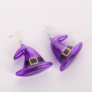 Suministros <span class=keywords><strong>de</strong></span> fiesta brillantes, pendientes <span class=keywords><strong>de</strong></span> <span class=keywords><strong>sombrero</strong></span> <span class=keywords><strong>de</strong></span> <span class=keywords><strong>bruja</strong></span> <span class=keywords><strong>con</strong></span> <span class=keywords><strong>luz</strong></span> <span class=keywords><strong>Led</strong></span> parpadeantes para Halloween, venta al por mayor - Product Image 1