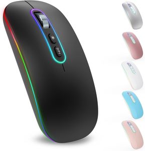 Prezzo di fabbrica ricaricabile 8D LED Rgb Mouse BT 2.4Ghz Wireless verticale Mouse Multi dispositivi - Product Image 1
