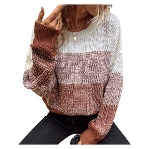 Automne hiver femmes pull rayé pull pour <span class=keywords><strong>Amazon</strong></span> vente chaude tout match haut tricoté mode européenne américaine - Product Image 5