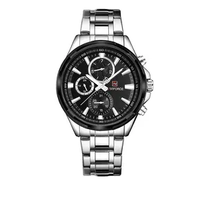 Montres pour hommes NAVIFORCE Marque haut de gamme Luxe <span class=keywords><strong>Noir</strong></span> <span class=keywords><strong>Acier</strong></span> inoxydable Étanche Montre à quartz Hommes Décontracté Sport Montre-bracelet <span class=keywords><strong>Horloge</strong></span> 9089S - Product Image 1