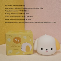 Veilleuse Rechargeable en Silicone en Forme de Chiot, Lumière d'Ambiance à Changement de Couleur avec Batterie Intégrée, Activée par le Toucher