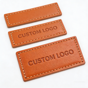 High Quality Retro Embossed Letter PU <strong>Label</strong> Customizable <strong>Leather</strong> PU <strong>Label</strong> for Bags Shoes Garments Private Brand - Product Image 2