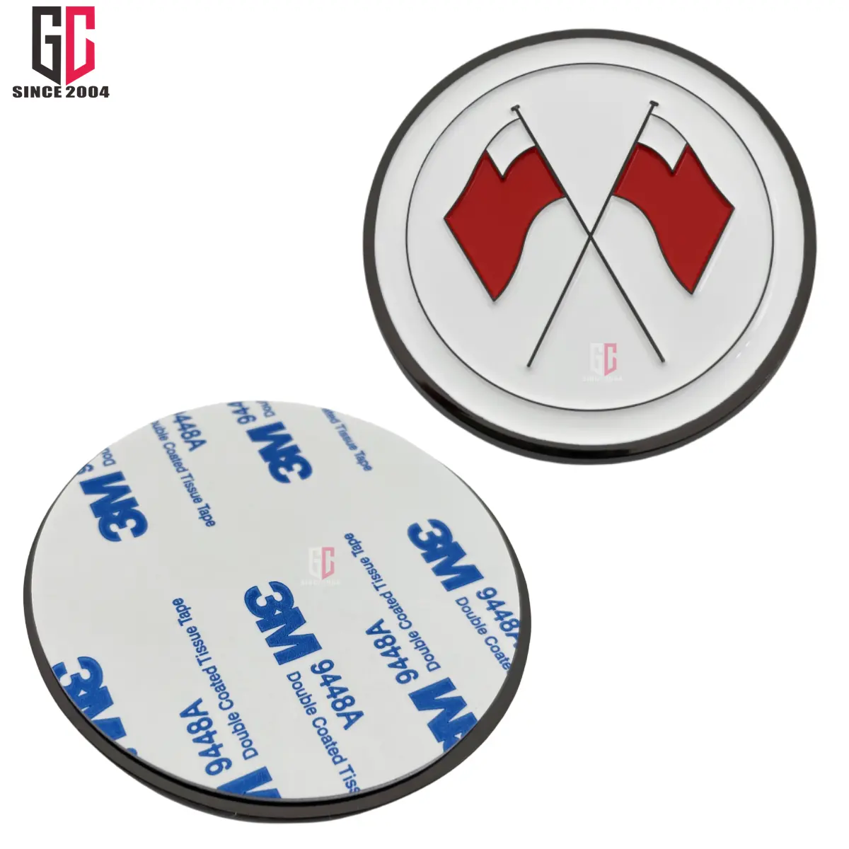 12 Jaar Fabriek Aangepaste Uae Dubai Auto Metalen Logo Badge Embleem Met 3M Sticker