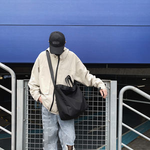 Chiusura a Pressione di Lusso Grande Impermeabile di Modo Luminoso Morbido Nero Della <span class=keywords><strong>Borsa</strong></span> di Nylon del Sacchetto di Tote - Product Image 5