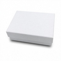 Boîte à bijoux en carton blanc avec couvercle, étui cadeau en carton avec coton pour l'emballage de bagues, colliers et bracelets