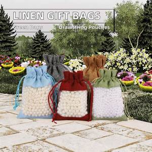 Bolsas de Regalo Ecológicas de Organza con Cordón de Lino, Personalizables para Grabado, Empaque de Dulces y Artículos para Fiestas de Boda - Product Image 3