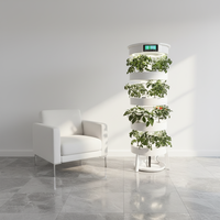 HydroBlue LED Vertical Garden Self Watering Planter Smart Indoor Home Hydroponic Kit Automated Spray Irrigation Cabinet Light.