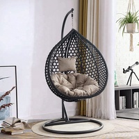 Meubles de maison, meubles de patio d'extérieur, meubles en osier, chaise suspendue en forme de nid d'oiseau, chaise suspendue en rotin ronde en forme d'œuf
