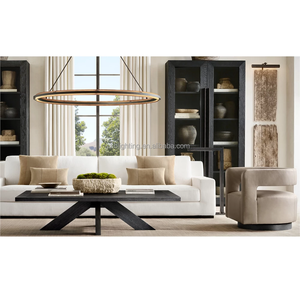 Mỹ Thiết Kế Vòng Thông Tư 2 Tầng Treo Đèn Phòng Khách Hiện Đại Văn Phòng Vàng Bronze Vòng Tròn Vòng LED Đèn Chùm - Product Image 5