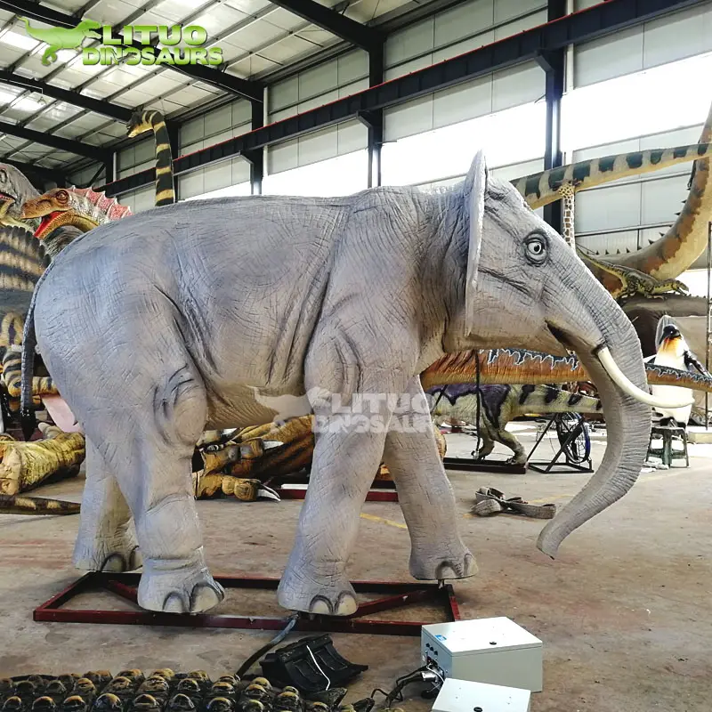 Ukuran Hidup Model Gajah Binatang Animatronik Buatan