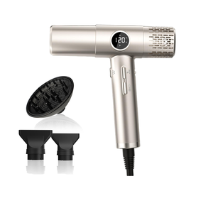 مجفف شعر احترافي للسفر بقوة 1800 واط، خفيف الوزن مع محرك BLDC، أيونات سالبة، ناشر على شكل حرف T ومركزات تصفيف كهربائية - Product Image 1
