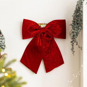 Lazo Navideño Grande de Terciopelo Rojo Triturado al por Mayor, Adorno Extragrande <span class=keywords><strong>para</strong></span> la Punta del Árbol, Decoración <span class=keywords><strong>para</strong></span> Fiestas <span class=keywords><strong>Navideñas</strong></span> - Product Image 4