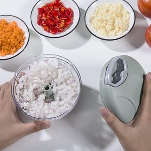 เครื่องเตรียมอาหารแบบพกพา ใช้ซ้ำได้ ใบมีดสแตนเลส ขนาดกะทัดรัด 500 มล. 900 มล. ไม่ใช้ไฟฟ้า ใช้สายดึง สำหรับผู้ซื้อส่งทั่วโลก - Product Image 2