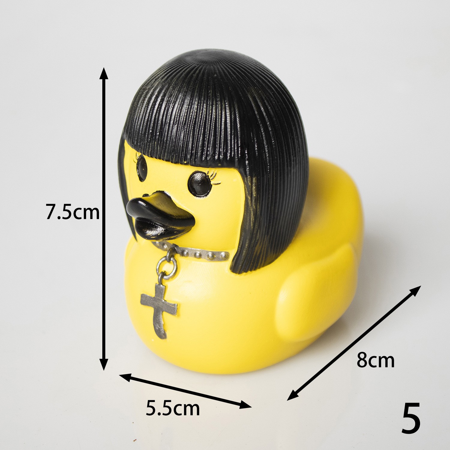 Goth Satanic Duck, Dark Resin Duck, Gothic Cyberpunk Martinique