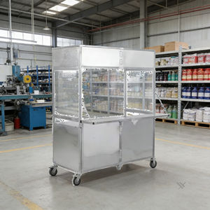 Chariot portable en acier inoxydable à 4 roues pour la vente ambulante de glaces, hot-dogs, café, bonbons et autres snacks - Product Image 4