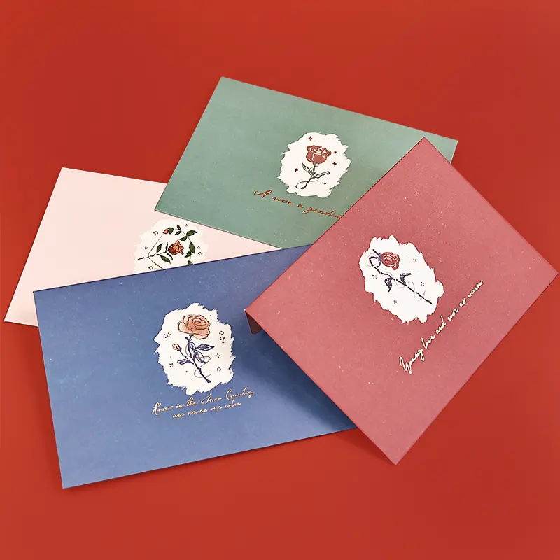 선물 편지 장미 로고 창 유형 맞춤형 친환경 회색 종이 동전 봉투