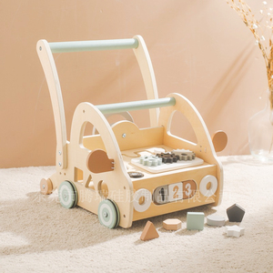 Nordic Activity Wood Kids Peuter Speelgoed Houten Multifunctioneel Onderwijs Baby Learning Push Rollator Met Wiel