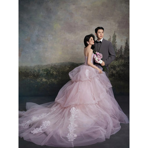 Strapless Ball Gown Wedding Dress Tulle Empire Waist Vintage Style Taro Purple 250614 - Product Image 3