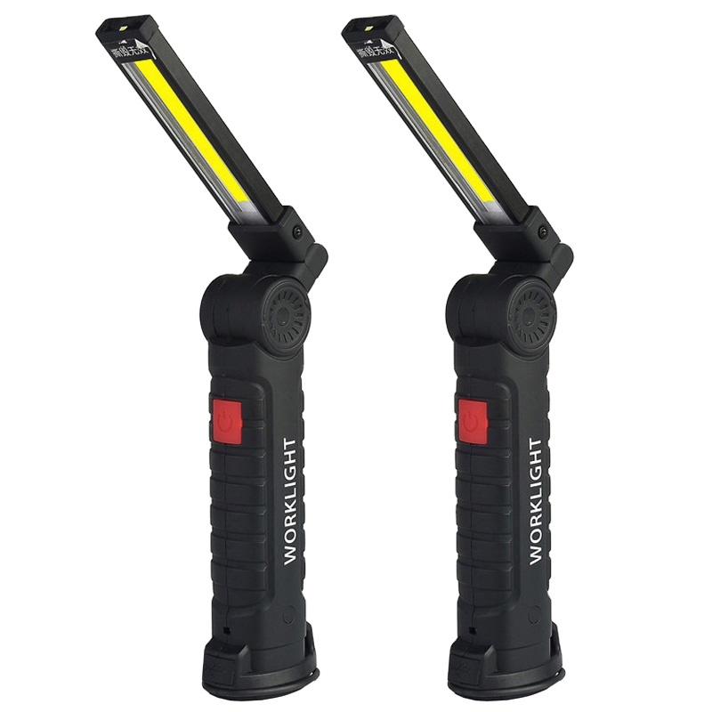 LED Work Light With Magnetic Base & Hanging Hook 360 Degree Rotate 5 Modes Rechargeable Flashlight for Car Repair Grill Outdoor