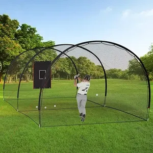 Jaula de Bateo de Béisbol BC01 de Bajo Precio, Equipo de Entrenamiento <span class=keywords><strong>con</strong></span> Marco de Fibra de Vidrio, Red de Poliéster Negra, Fuente de Alimentación, Hecho en Guangdong, China - Product Image 1