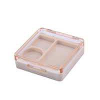 Boîte de correcteur cosmétique ronde 3 couleurs, plaque de maquillage à grille intérieure, blush, fard à paupières, coque vide en plastique ABS, épaisseur 25 mm