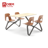 MINYI BOW Top Fashion Mobilier scolaire en bois 4 places Tables de cafétéria Ensemble de chaises Salles à manger scolaires Cantines Table à manger