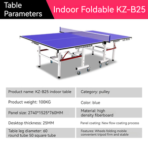 Vente en gros en usine <span class=keywords><strong>Table</strong></span> <span class=keywords><strong>de</strong></span> ping-pong d'intérieur mobile pliable en MDF <span class=keywords><strong>de</strong></span> 25cm - Product Image 2
