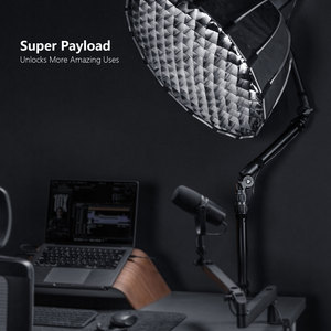 RAUBAY Desktop Magic Arm, Overhead Camera Desk Mount, <b>Table</b> Light Stand , <b>C</b> Clamp, Retractable Boom Arm DMA01 - Product Image 6