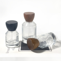 Flacon de parfum transparent plat pour voiture, boîte de parfum, pots cosmétiques, atomiseur 30ml 50ml 100ml, emballage vide en verre pour flacon de parfum