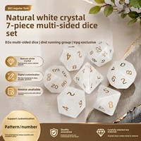 Ensemble de dés polyédriques en cristal blanc naturel (D4-D20) 7 pièces multicolores pour jeux de rôle DND et TRPG