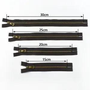 2/5/10pcs 포켓 클로저 자동 잠금 지퍼 15/20/25/30cm 5 # 금속 지퍼 분리 불가능 가방 클로즈 엔드 지퍼 의류 재봉 수리 - Product Image 4