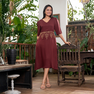 Vestido con Detalles de Bordado Floral Premium, Ropa Casual Elegante para Mujer, Prendas de Boutique - Product Image 3