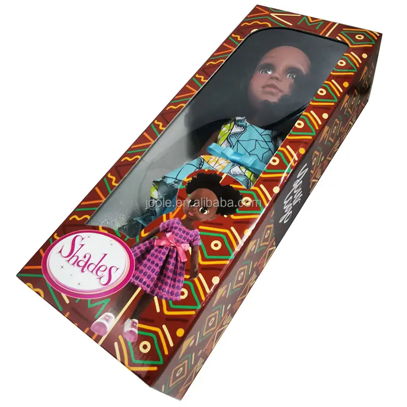 Muñeca de 10 pulgadas, 12 pulgadas, 14 pulgadas, caja de cartón con ventana grande, diseño personalizado