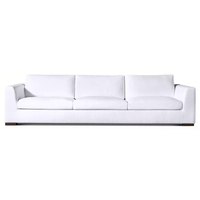 Ensemble de canapés Modena élégant à accoudoirs coniques pour salon, villa, mobilier d'intérieur en bois, coussins moelleux, taille personnalisable