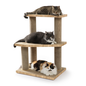 Wholesale Quality Cat Trees Fashionable Indoor Bamboo Scratcher Luxury Cat House <b>Tower</b> Large Cats Sustainable Kittens Carton - Product Image 2