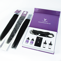 Kit d'extensions capillaires professionnelles pour salon, nouveau modèle V Light, avec lampe UV, ruban invisible vierge, trame plate, extensions de cheveux humains de haute qualité